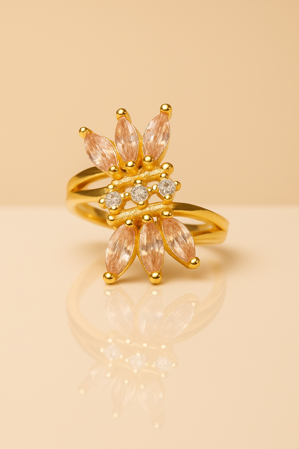 Celestial Leaf Ring in Gold