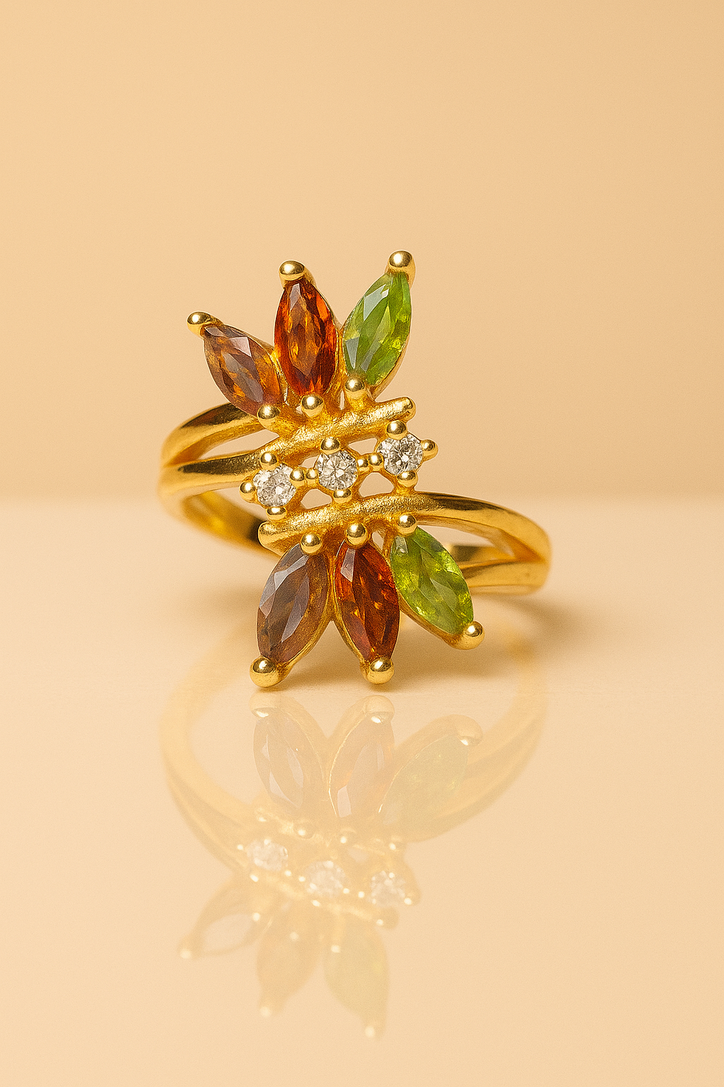 Celestial Leaf Ring in Gold