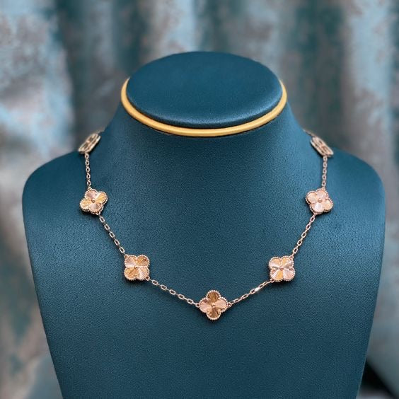 Van Cleef & Arpels Alhambra 18k Yellow Gold 4-Leaf Motif Jewelry Set